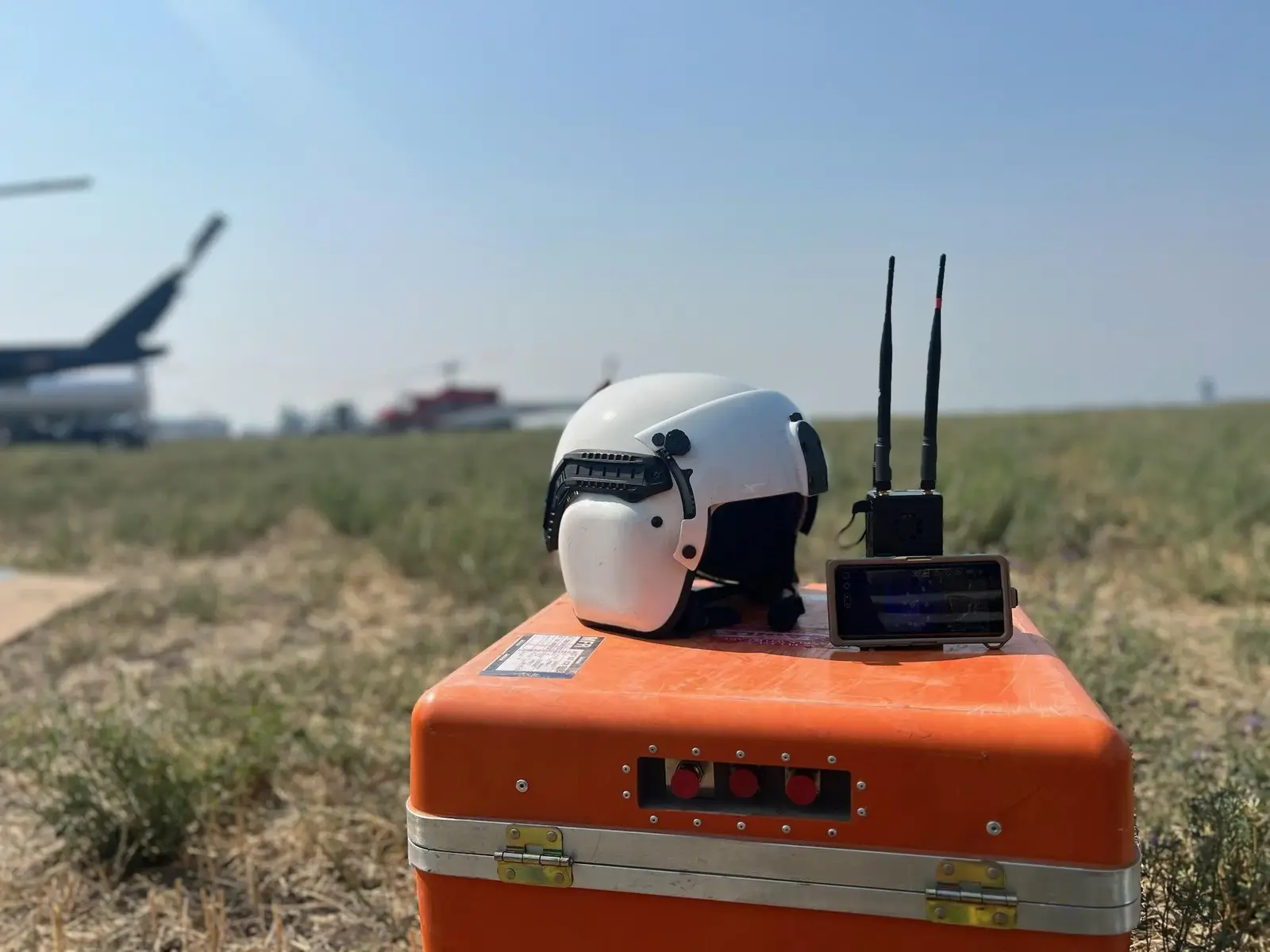 AryaAir equipment deployed beside an airfield