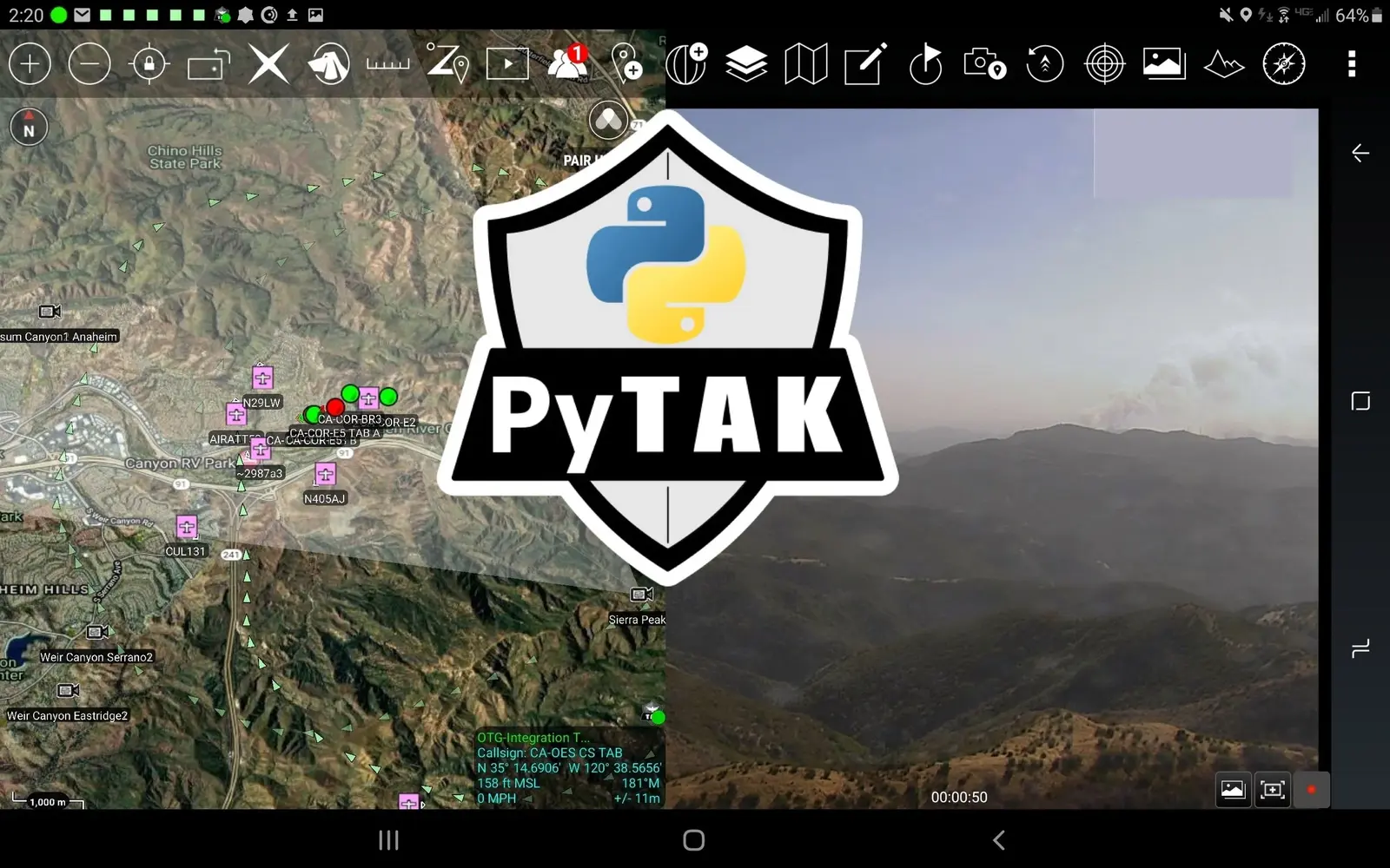 TAK interface with the PyTAK project mark