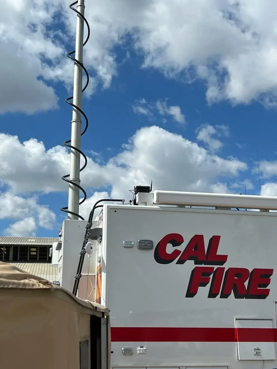 Communications equipment mounted on a CAL FIRE vehicle